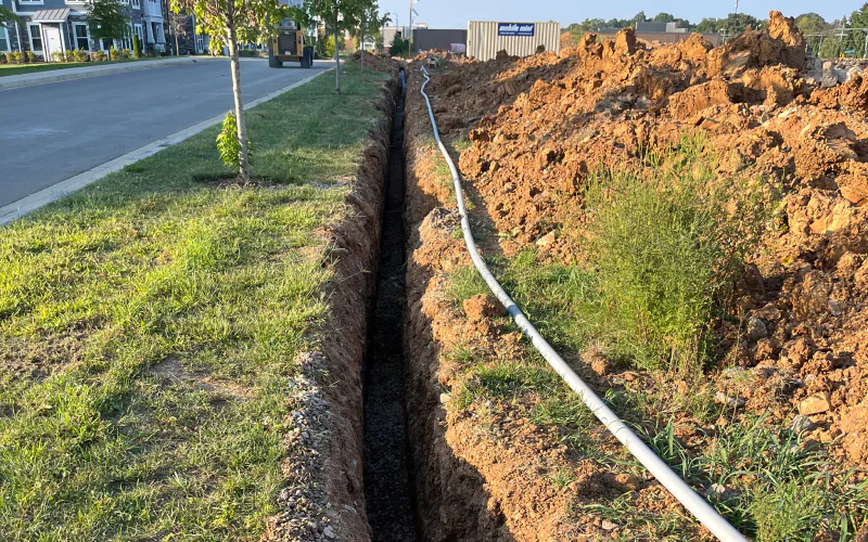 dug trench in a project